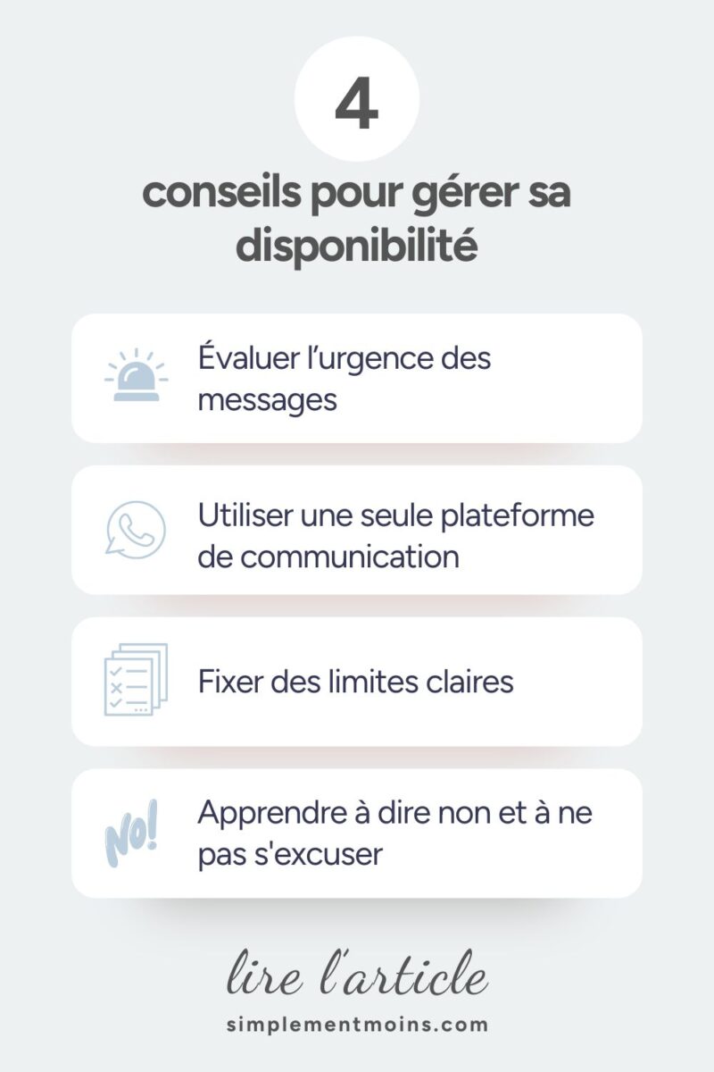 Infographie : 4 conseils pour gérer sa disponibilité en ligne