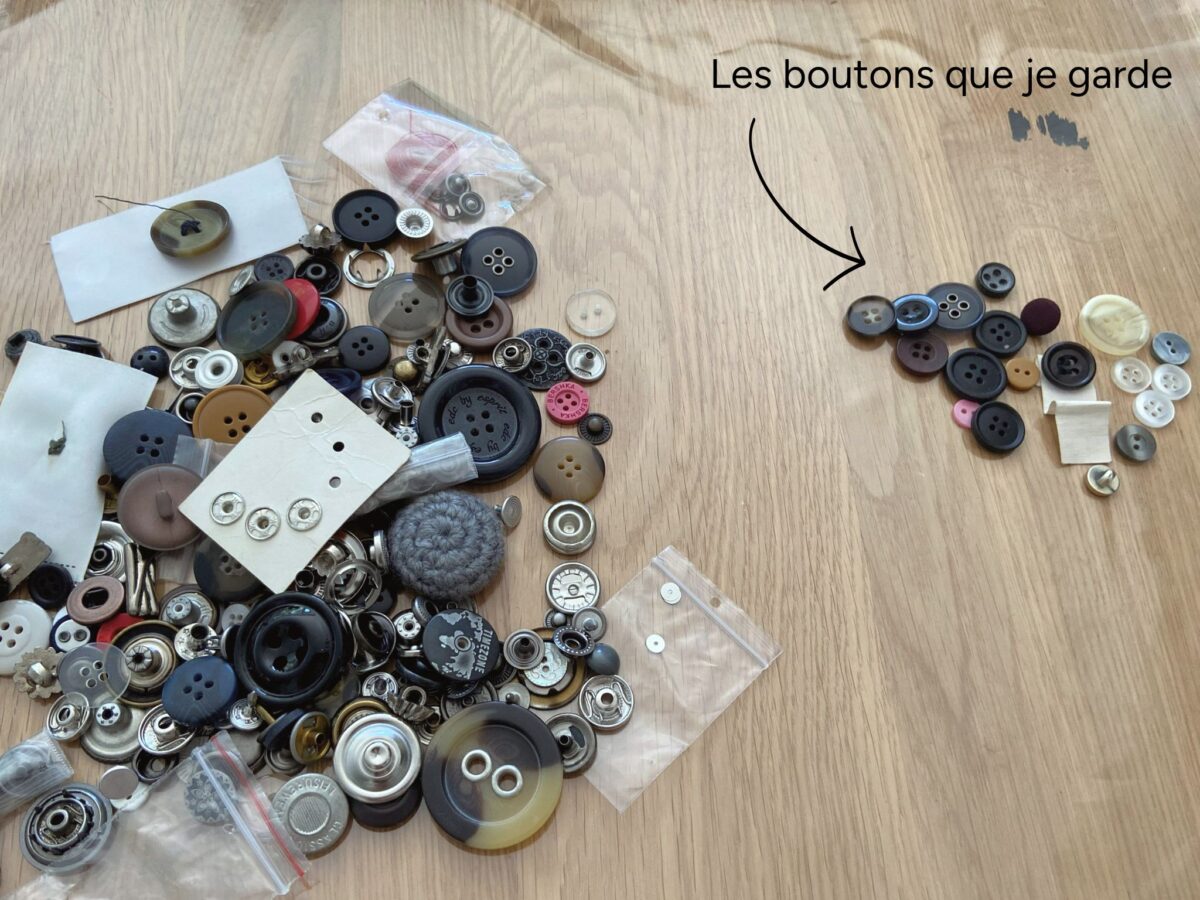 Les boutons que je garde après un gros désencombrement